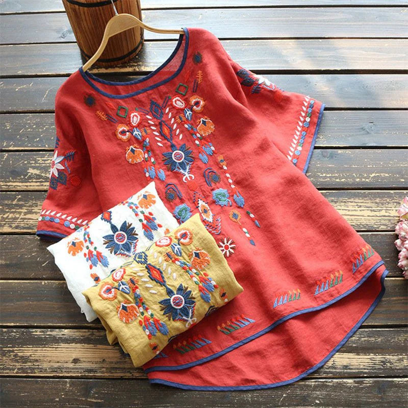Nivelle – Embroidered Linen Blouse