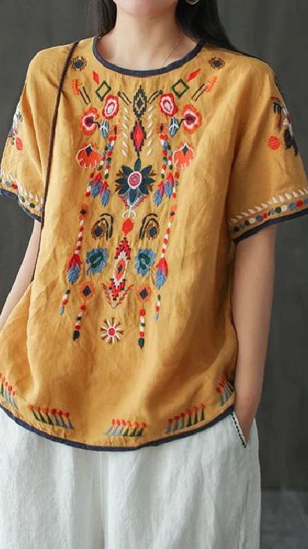 Nivelle – Embroidered Linen Blouse