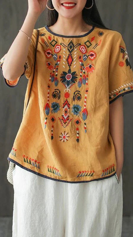 Nivelle – Embroidered Linen Blouse