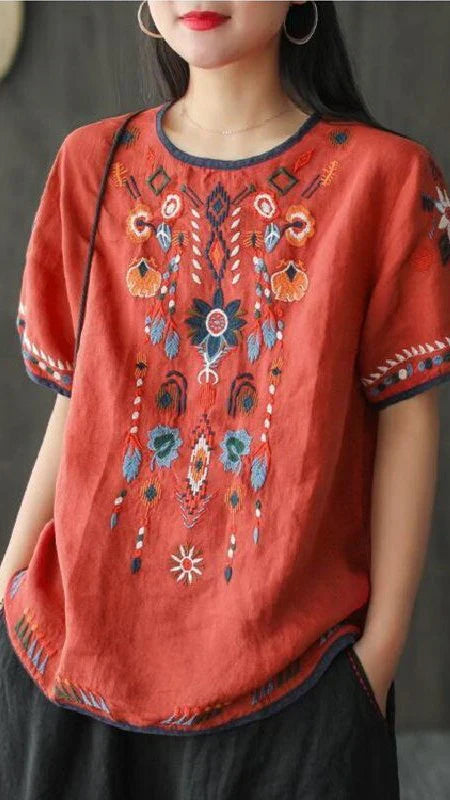 Nivelle – Embroidered Linen Blouse