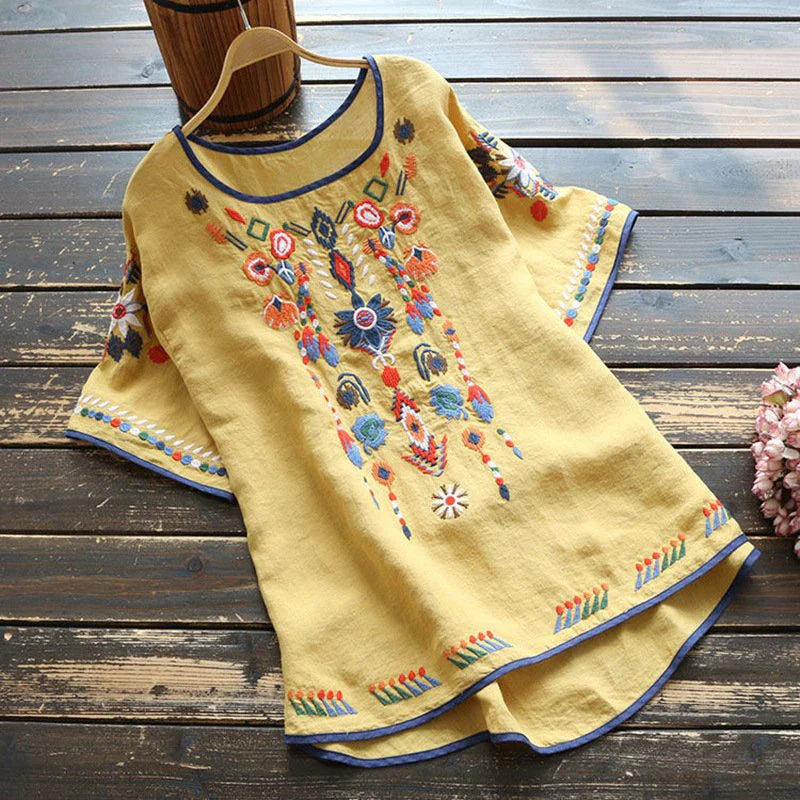 Nivelle – Embroidered Linen Blouse