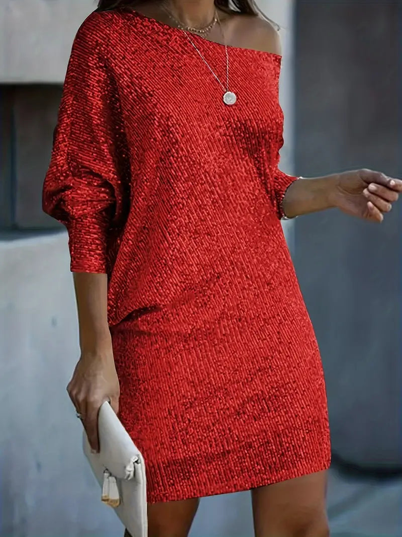 Astrelle – Stunning One-Shoulder Sequin Dress