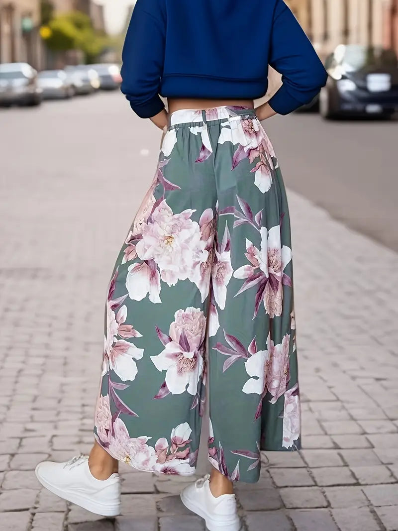 Aisling – Floral High Waist Wide Leg Palazzo Pants