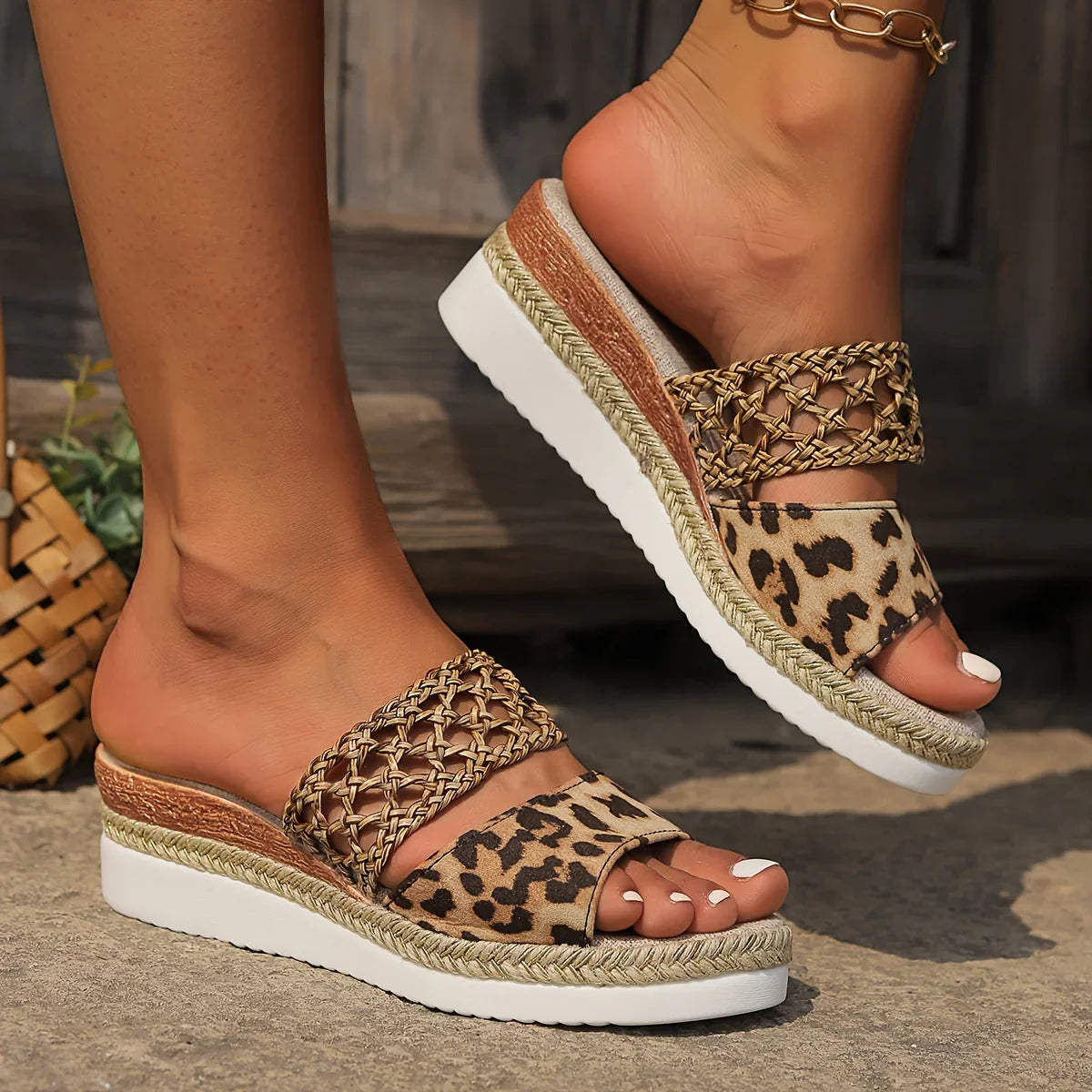 Mirelda – Stylish Open-toe Woven Sole Sandals