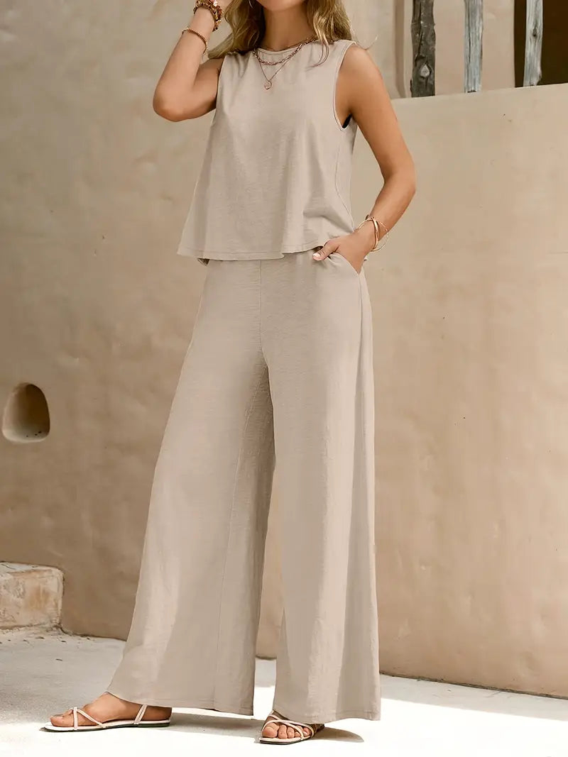 Remy – Elegant Sleeveless Top and Pants Set