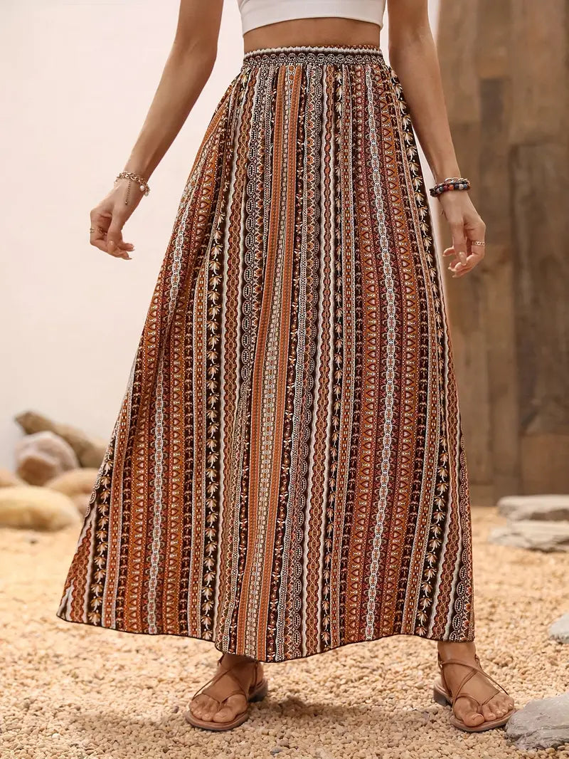 Sam – A-line Skirt with Tribal Print