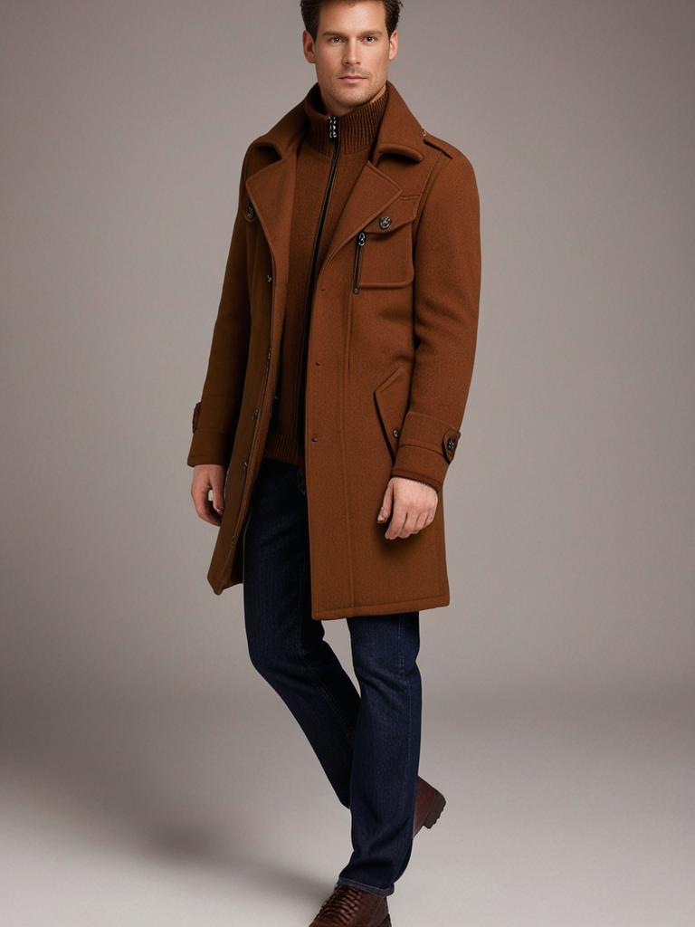 Fashionable double collar jacket for men