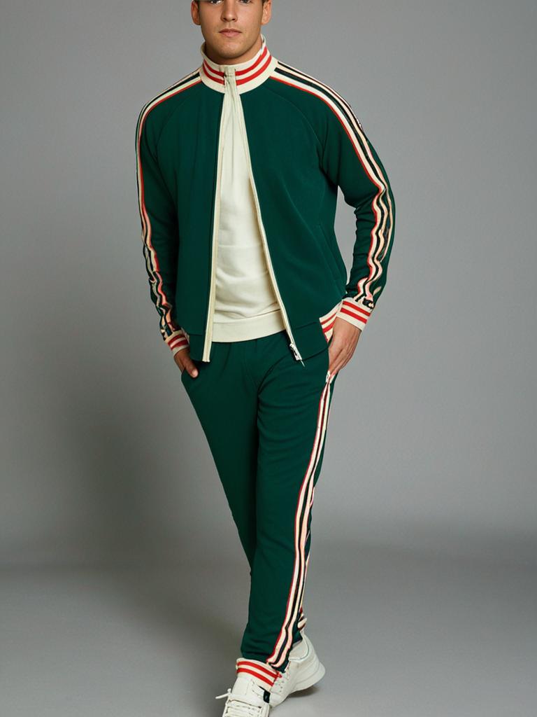 Men's striped tracksuit and sports pants set