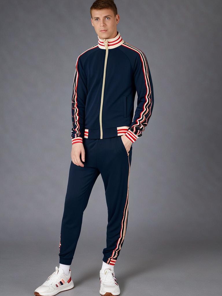 Men's striped tracksuit and sports pants set