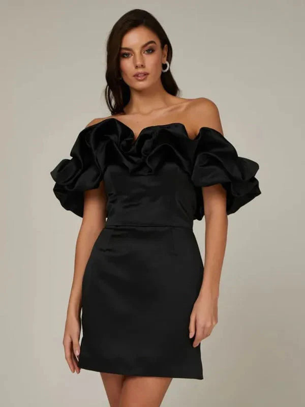 Novessa – Elegant Off-Shoulder Ruffle Dress