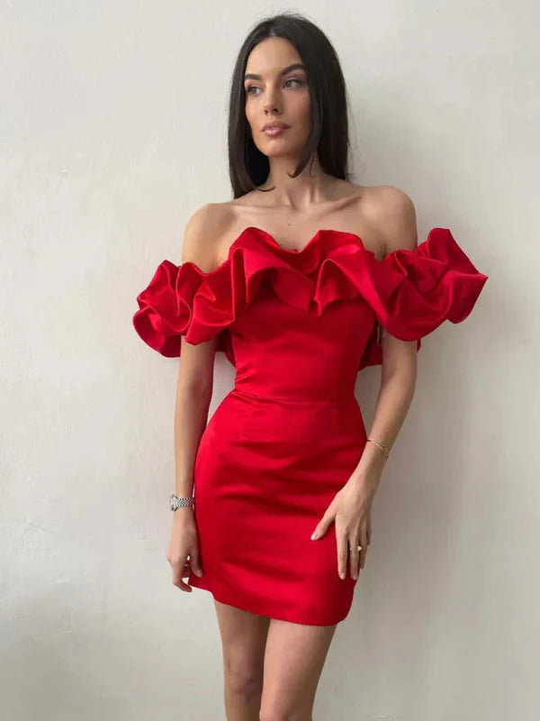 Novessa – Elegant Off-Shoulder Ruffle Dress