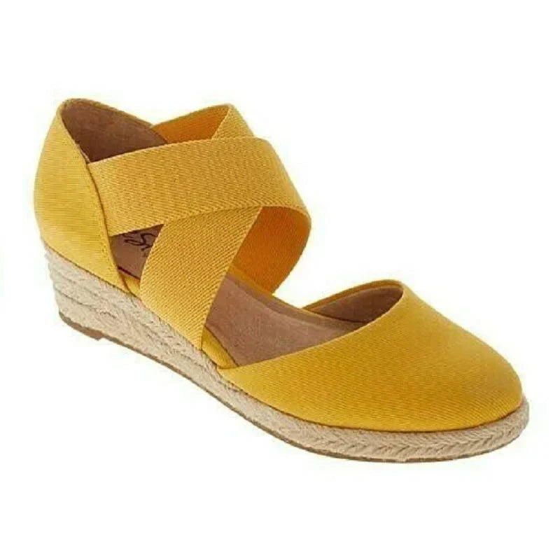 Brenda – Stylish, Breathable Canvas Wedge Shoes