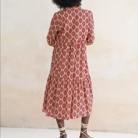 Isolaya – Cotton Geometric Print Dress