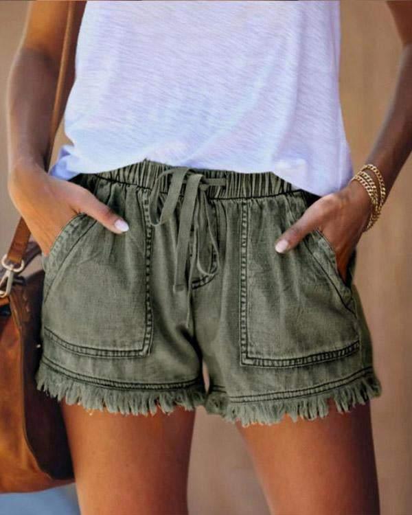 Zinnia – Colored denim shorts
