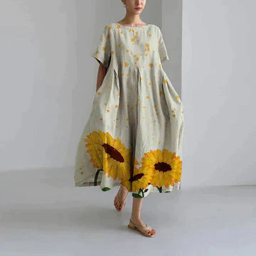 Jamila – Cotton Oversized Printed Linen Dress