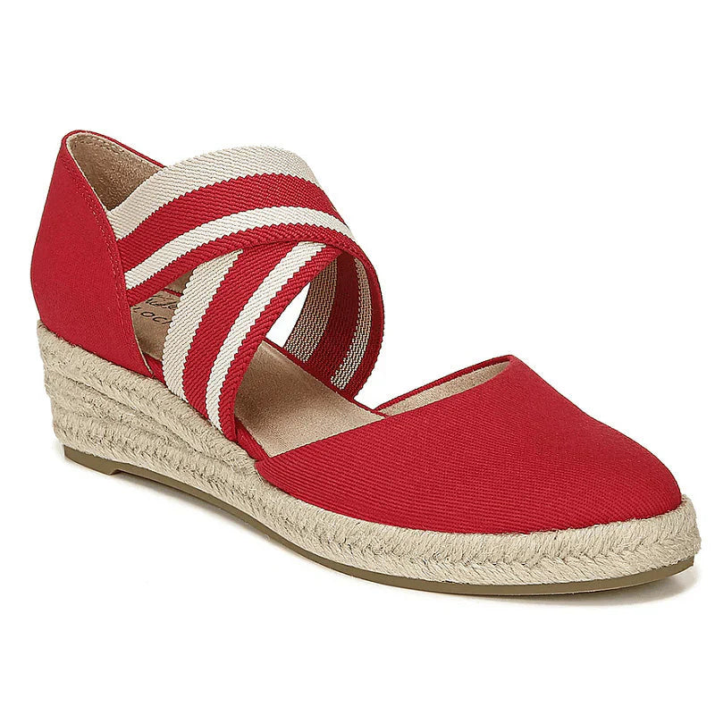 Brenda – Stylish, Breathable Canvas Wedge Shoes