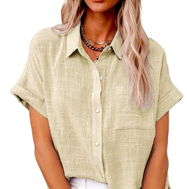 Virelia – Casual Short-sleeved Linen Blend Shirt