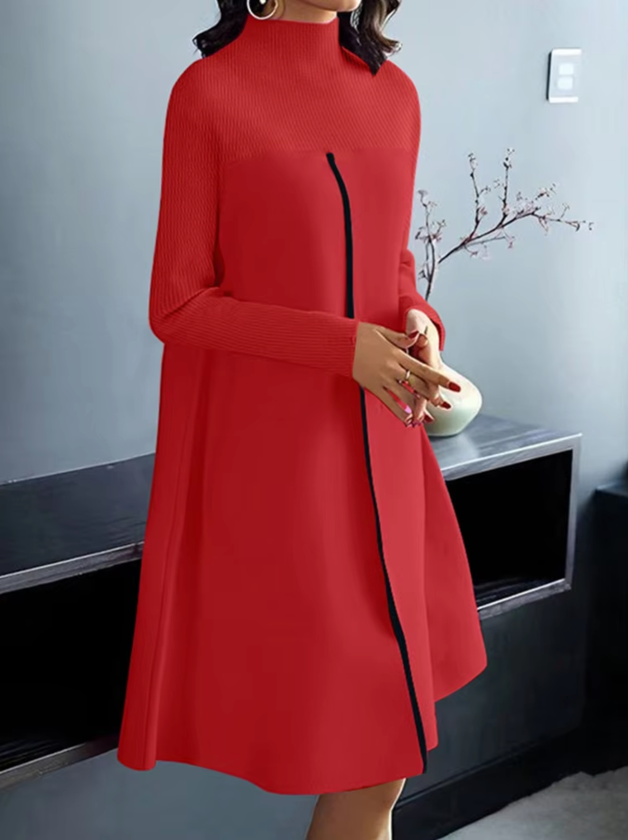 Bambi – Knitted Mock Neck Vintage Dress