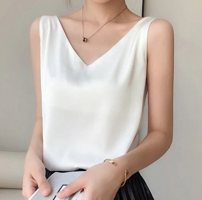 Novaine – High-quality Satin V-neck Top