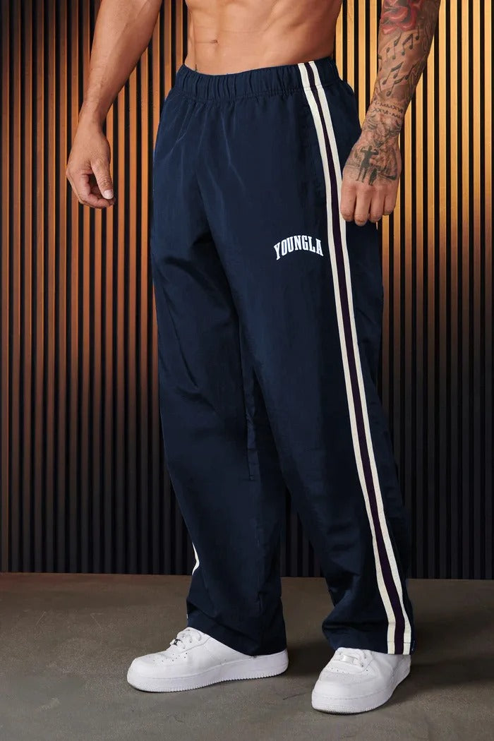 Bryan - Men's Sports Pants with Double Stripe Print