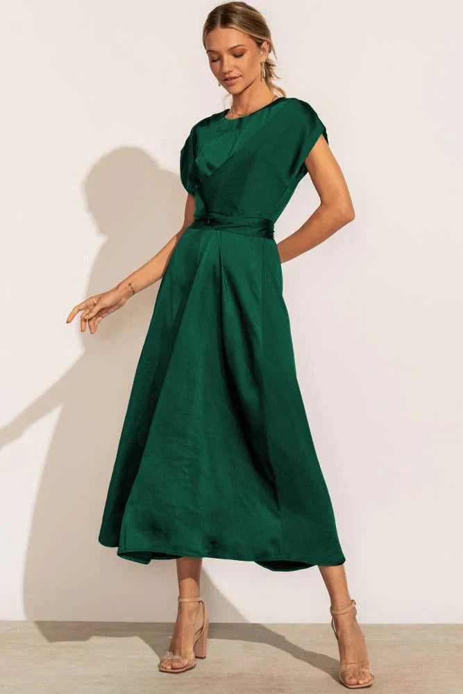 Ophiria – Elegantes Satin Midi Dress