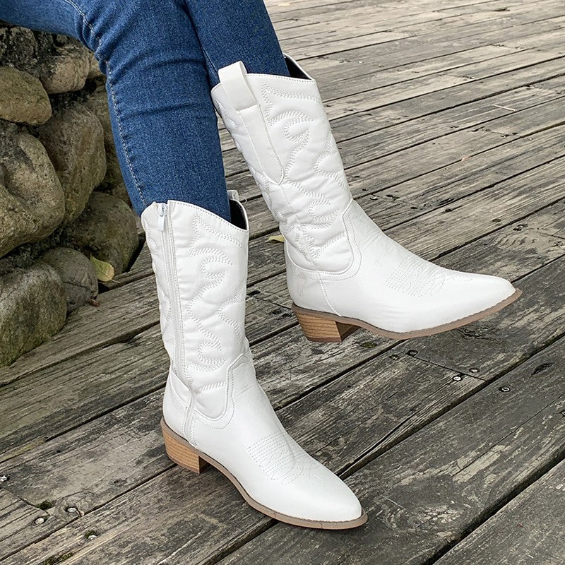 Gracie - Elegant metallic cowboy boots