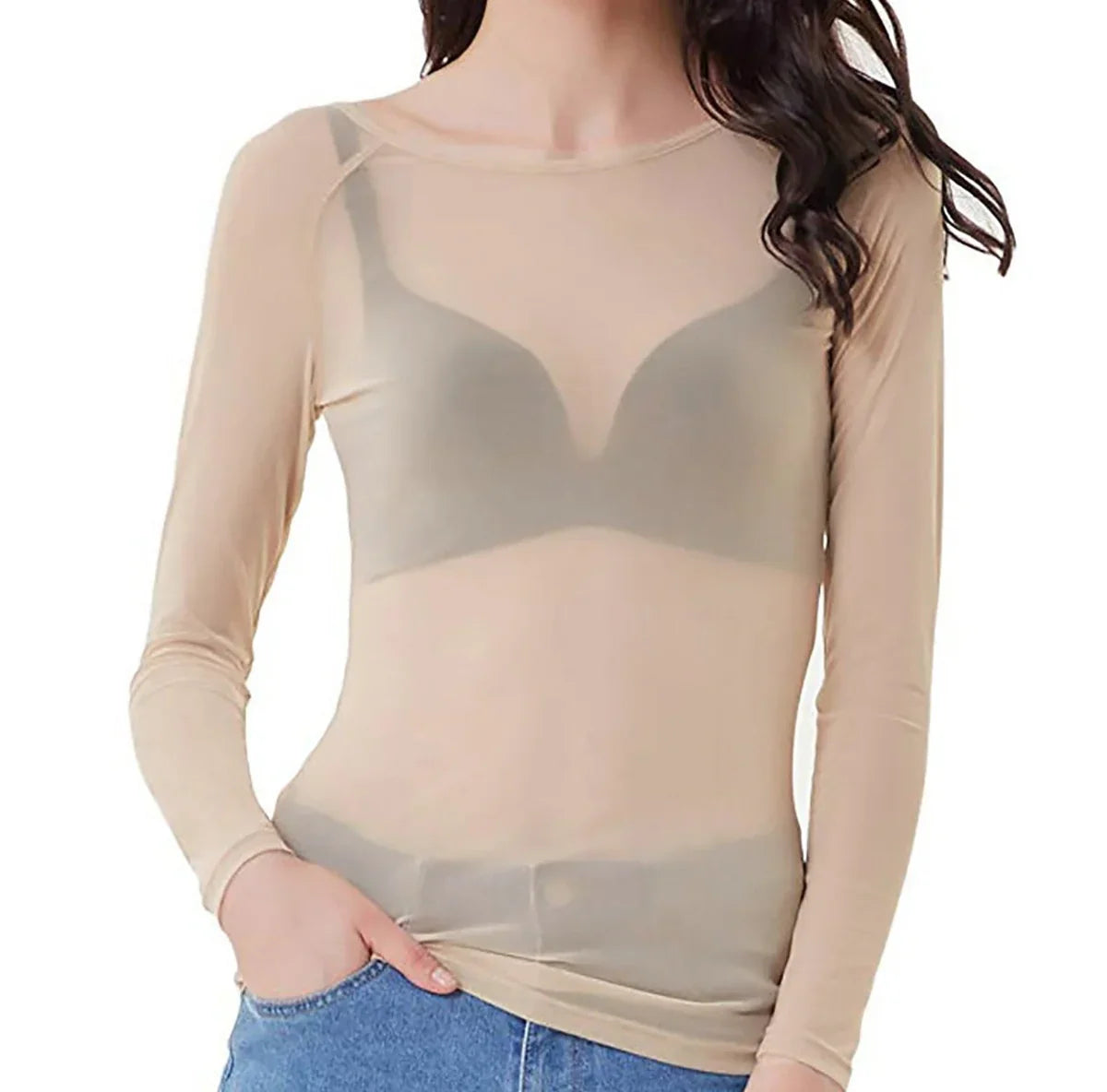 Tovia – Mesh Long Sleeve Top