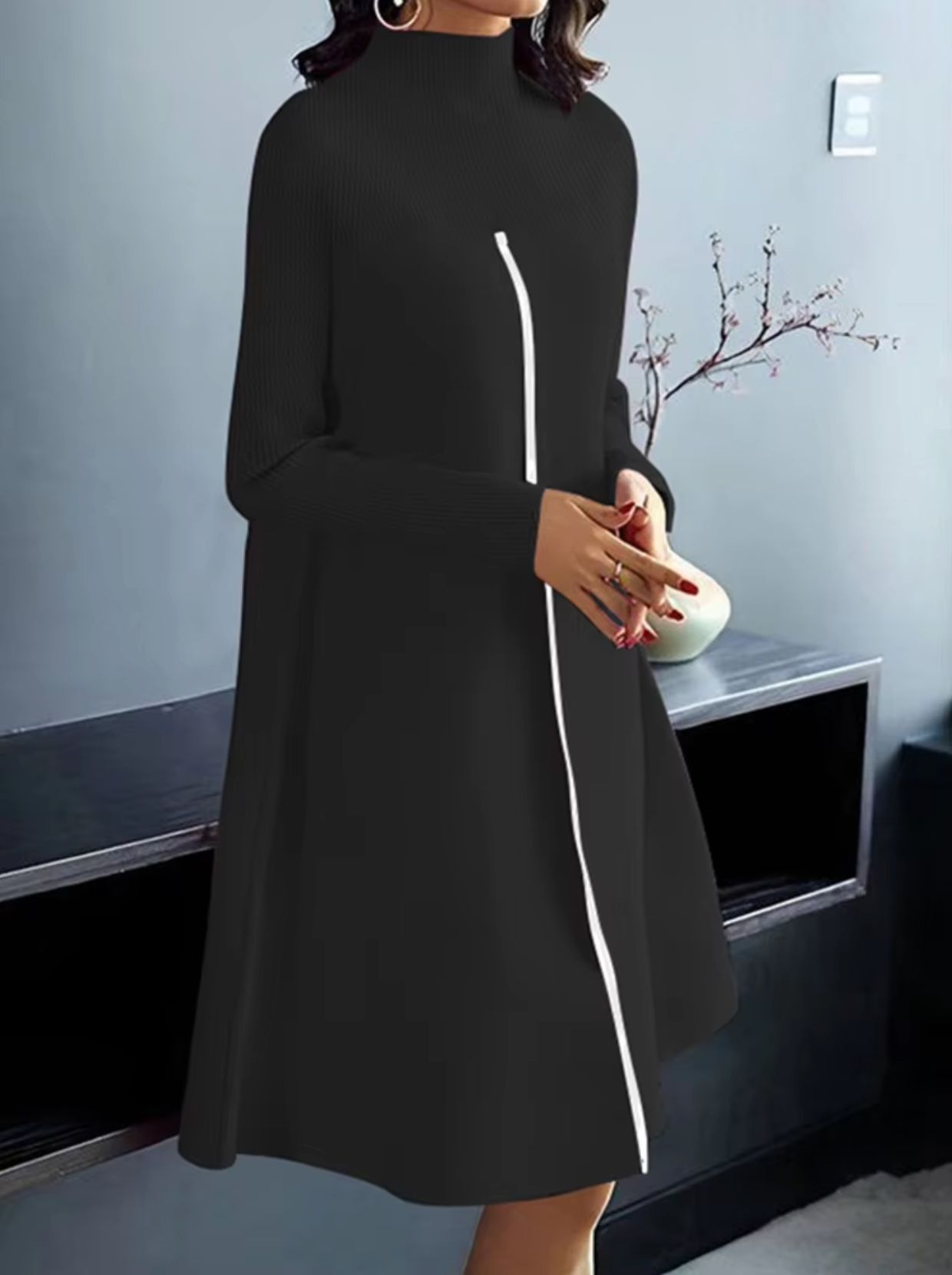 Bambi – Knitted Mock Neck Vintage Dress