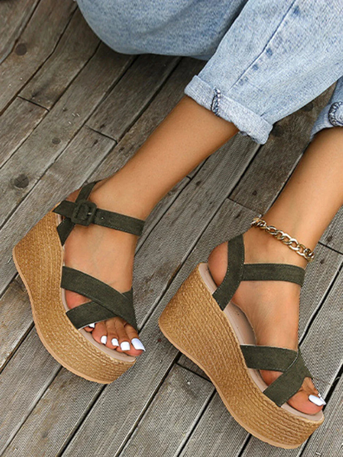ELAINE - Orthopaedic wedge sandals