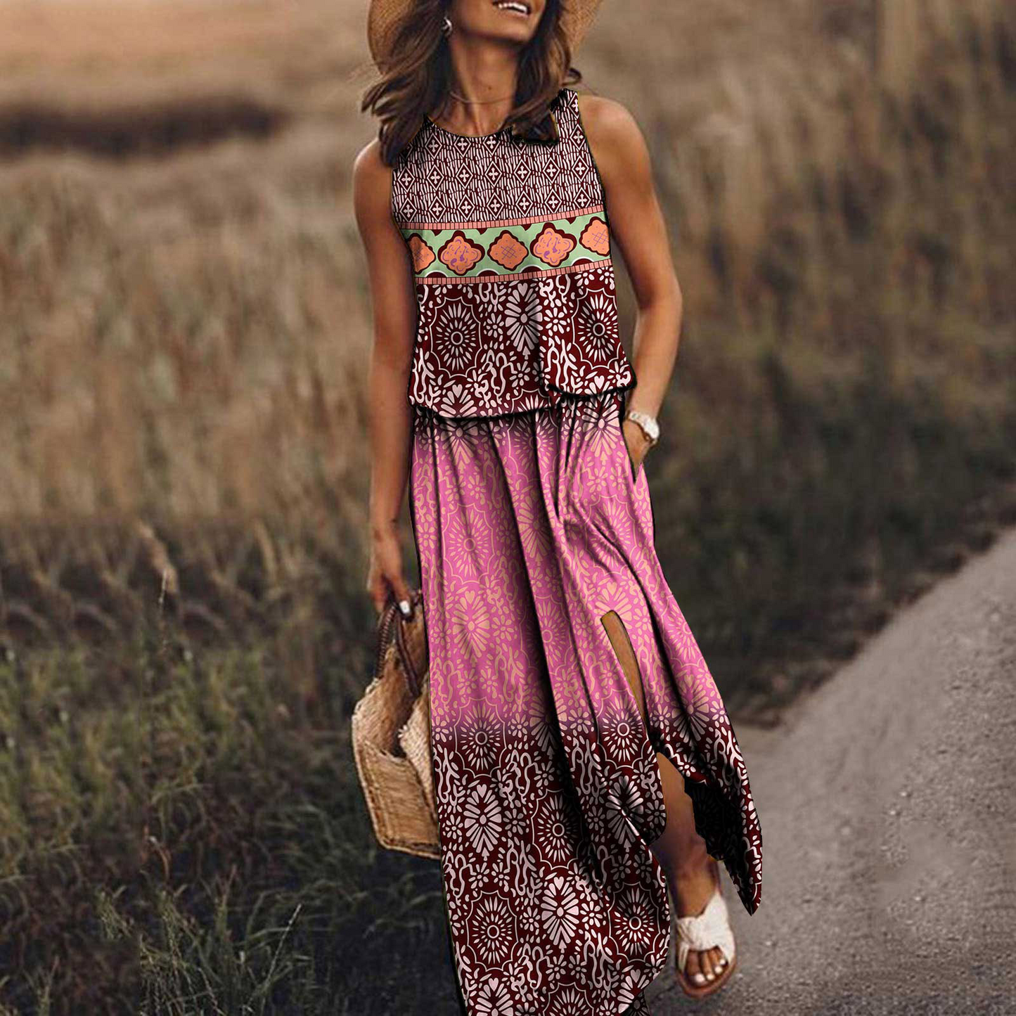 BESS - Ethnic dress with mandala print