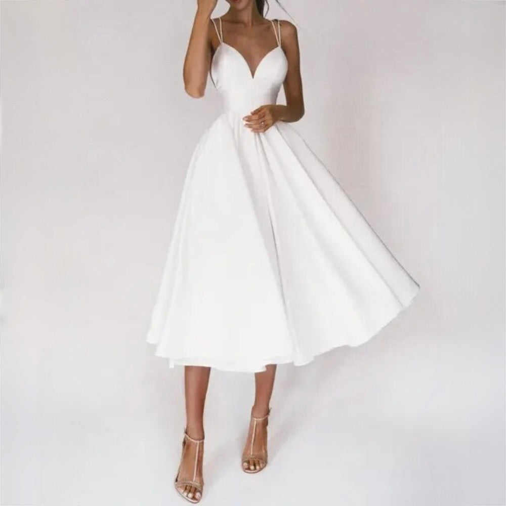 CHANTAL - Elegant dress with V-neck