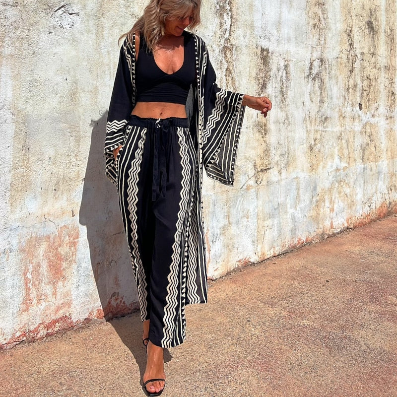 NELE - Geometric printed trousers