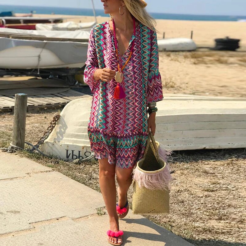 Anja - Stylish Boho Mini Dress