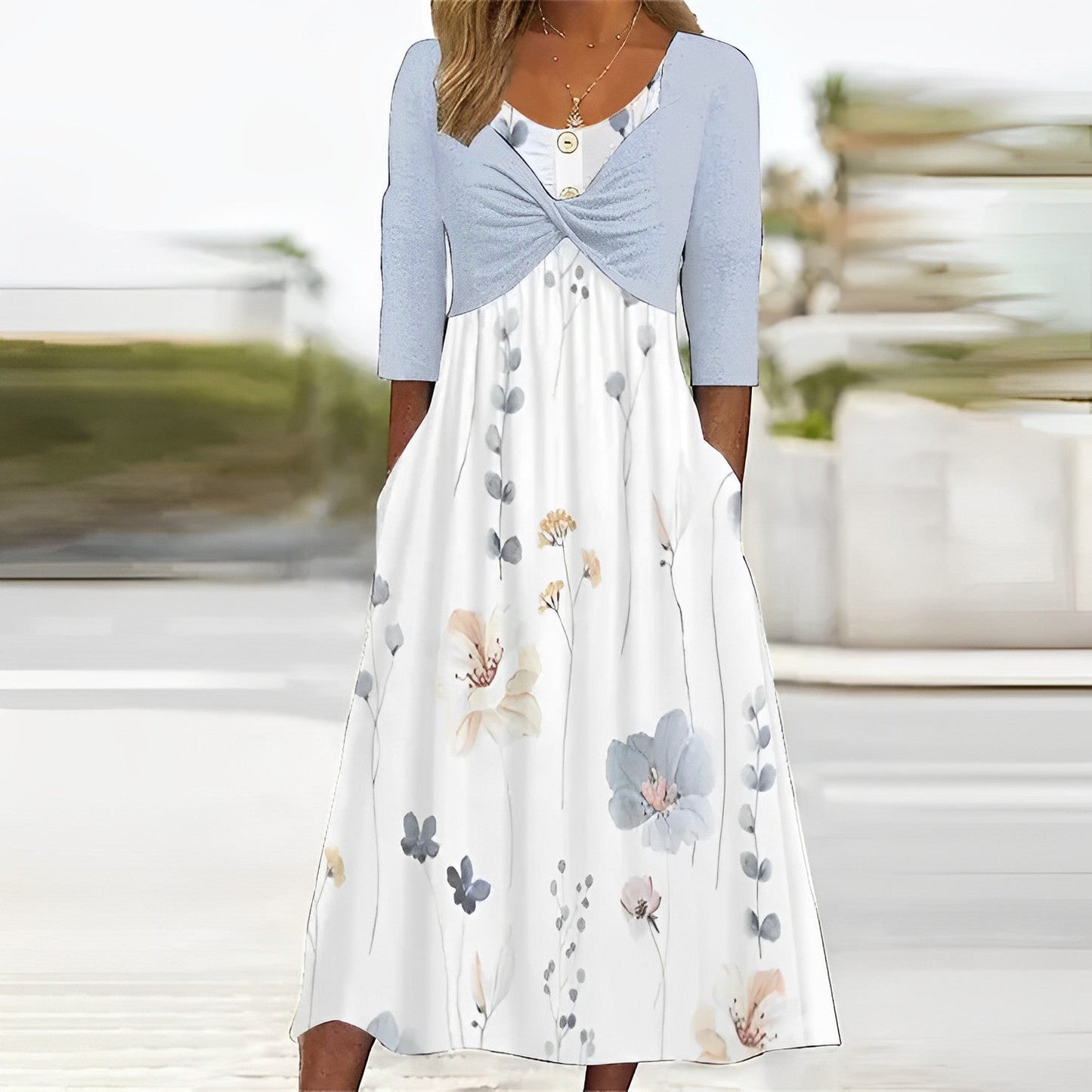 ERIS - Blue print dress
