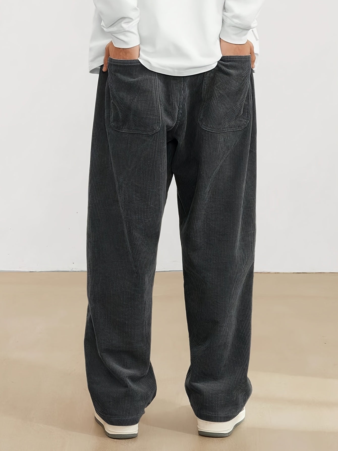 Men's Corduroy Pants with Pockets - Braun