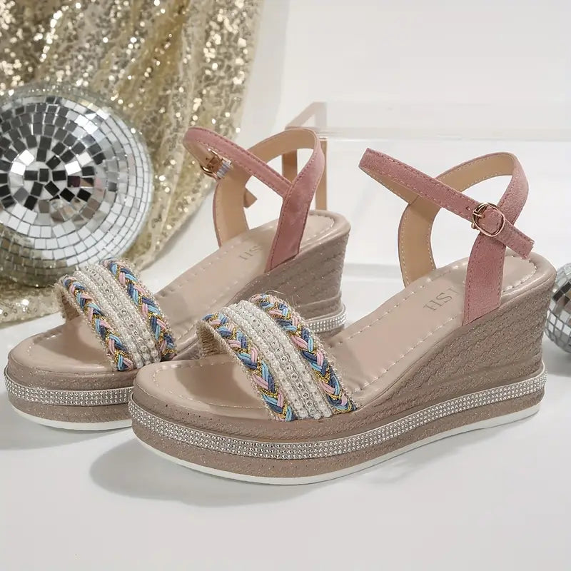 Chiarae – Boho-inspired Platform Wedge Sandals