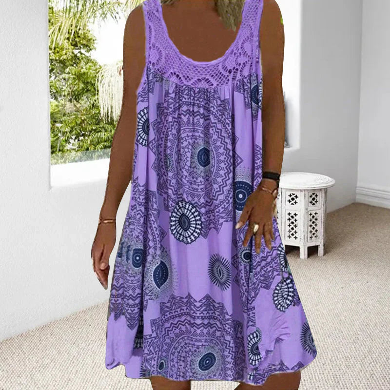 Mallory – Vibrant Boho Print Sleeveless Dress