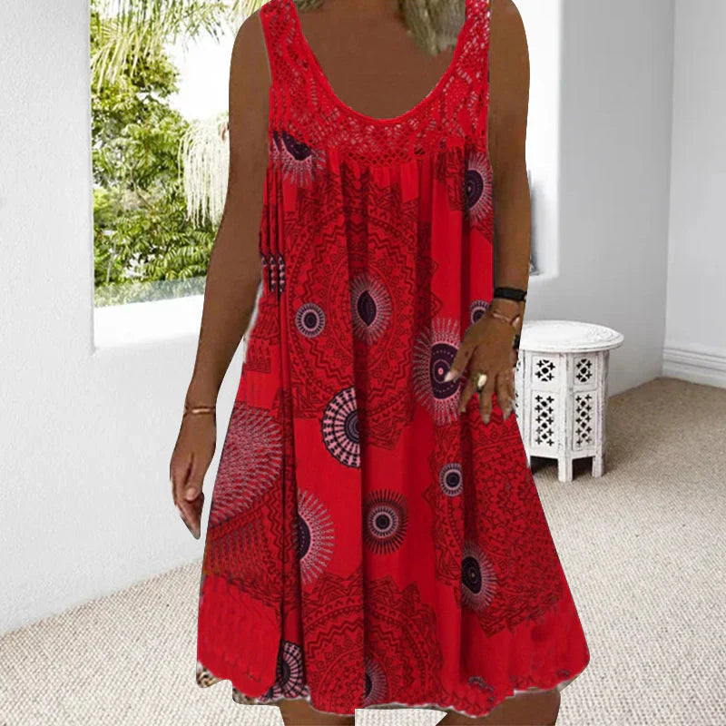 Mallory – Vibrant Boho Print Sleeveless Dress