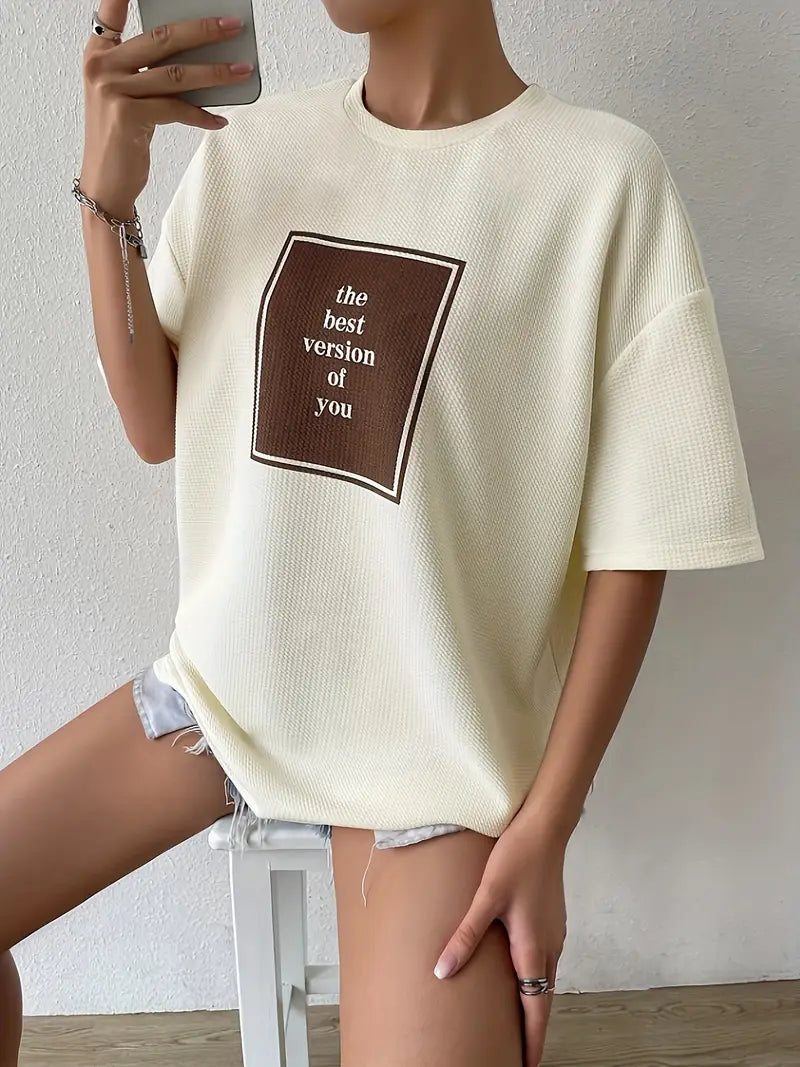 Evadne - Oversized Waffle Knit T-shirt