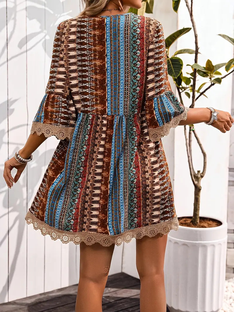 Xyrenia – Bohemian Vintage Mini Dress