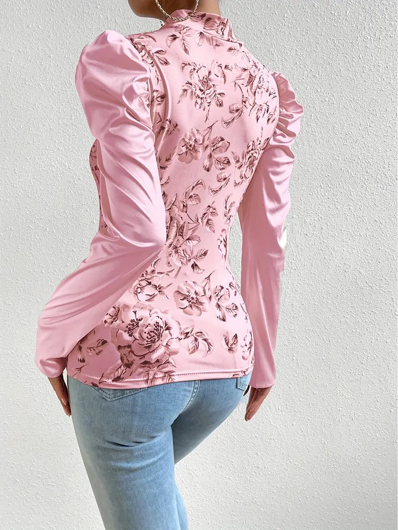 Luen – Satin Puff Sleeves Blouse