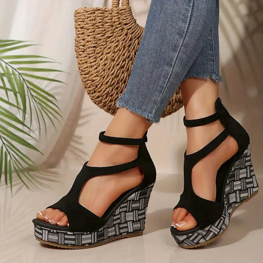 Marita – Geometric Platform Wedge Sandals