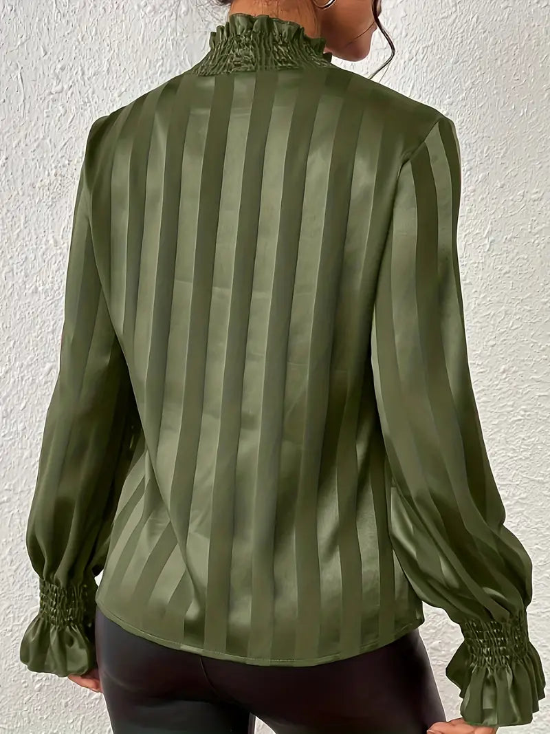 Lykke – Elegant Striped Satin Blouse