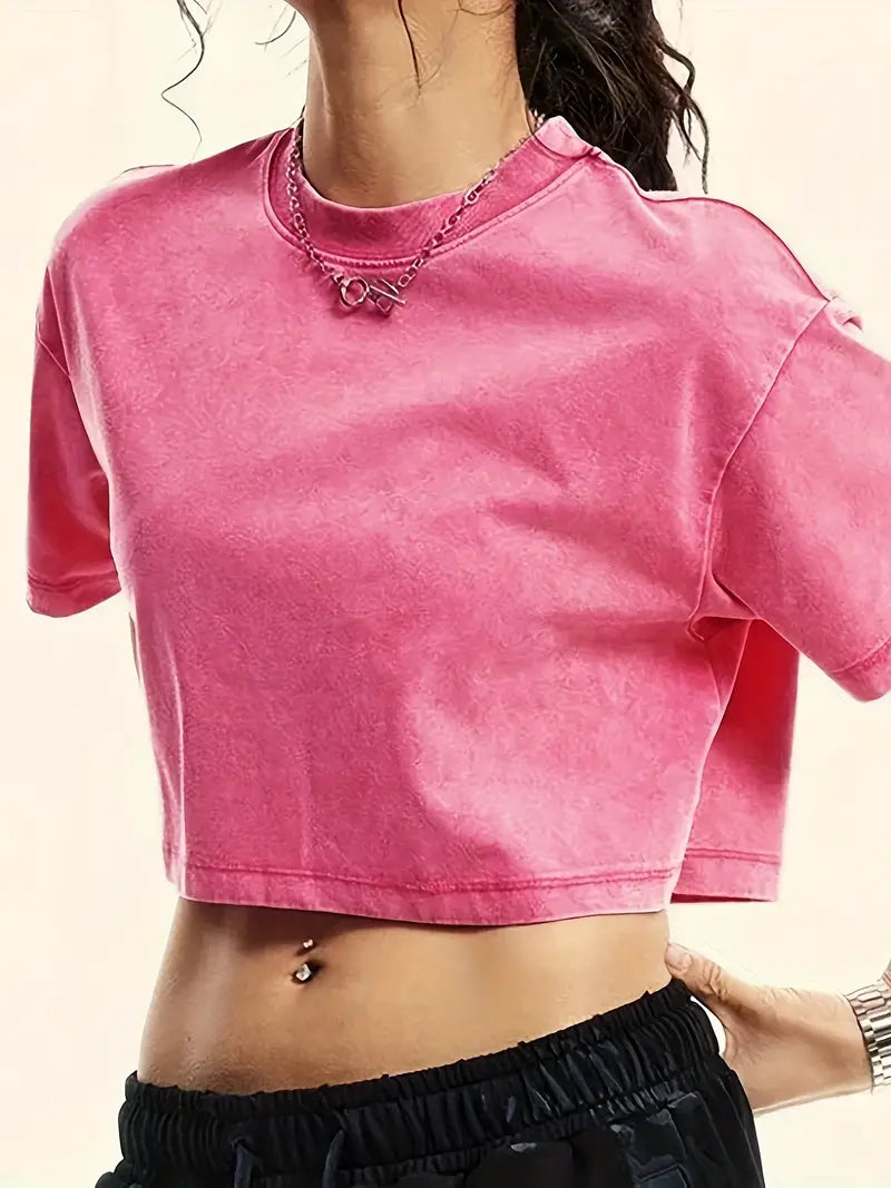 Lenore – Oversized Vintage Washed Crop T-Shirt
