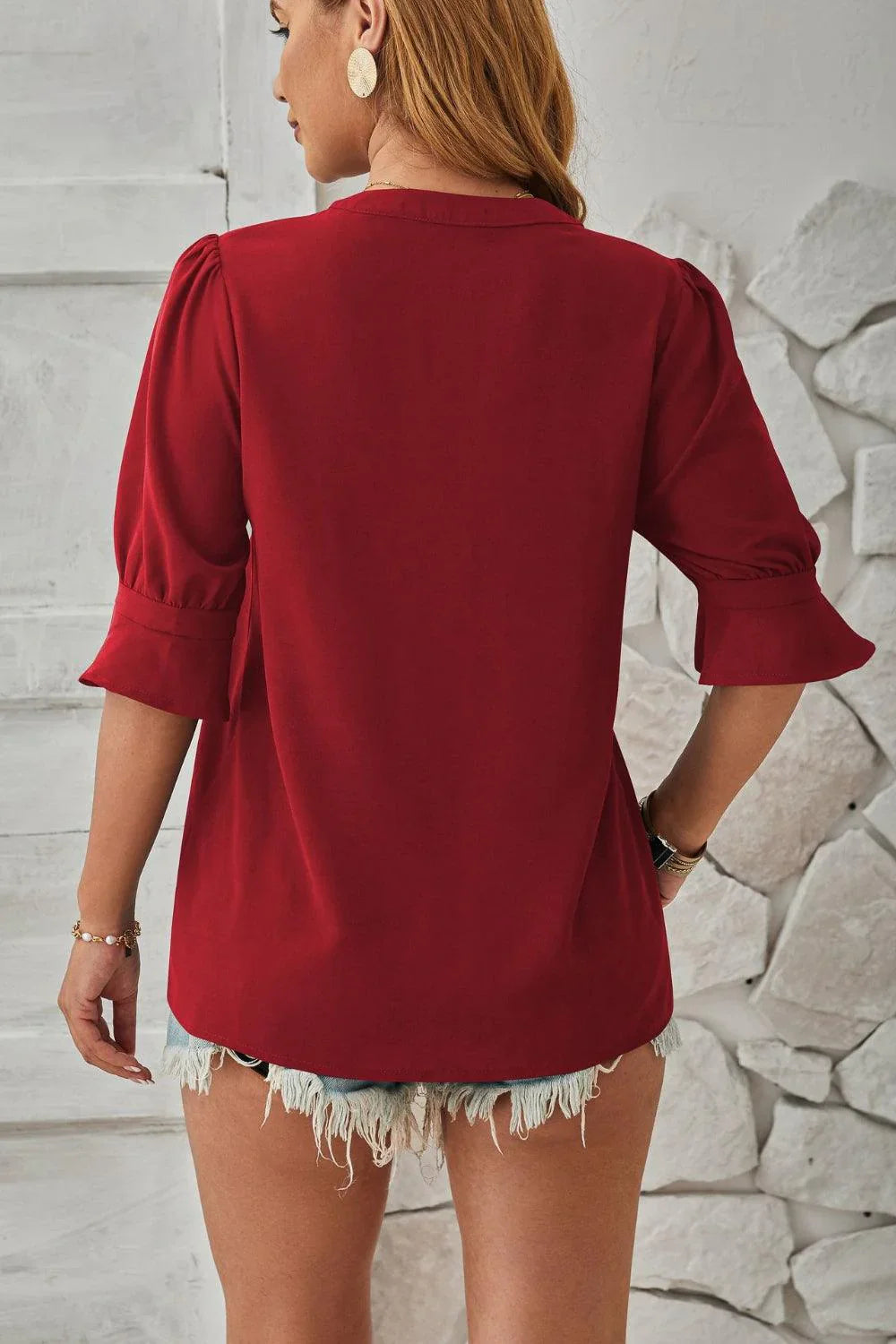 Zeline – Charming Puff Sleeves Blouse