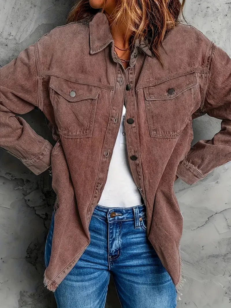 Wisteria – Brown Cotton Denim Jacket