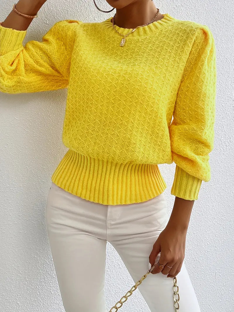Charmela – Elegant Puff Sleeves Sweater