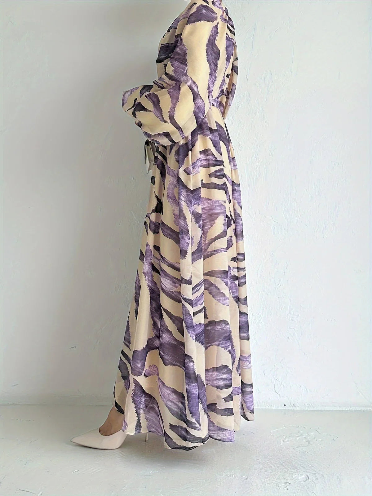 Elisire – Artistic Print Chiffon Maxi Dress