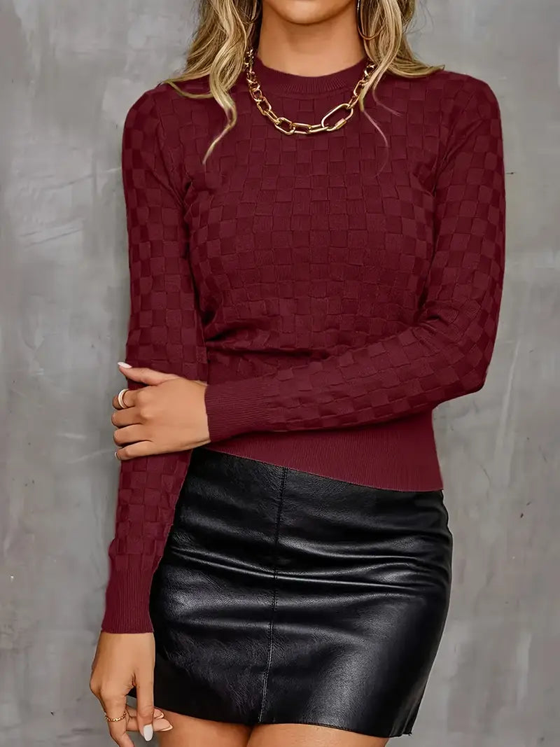 Rita – Checkered Knitted Sweater