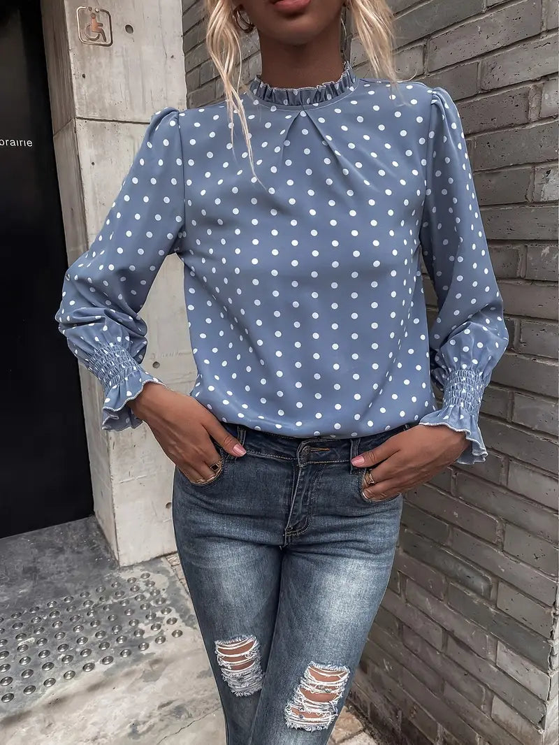 Agalina – Vintage-Style Puff Sleeve Blouse